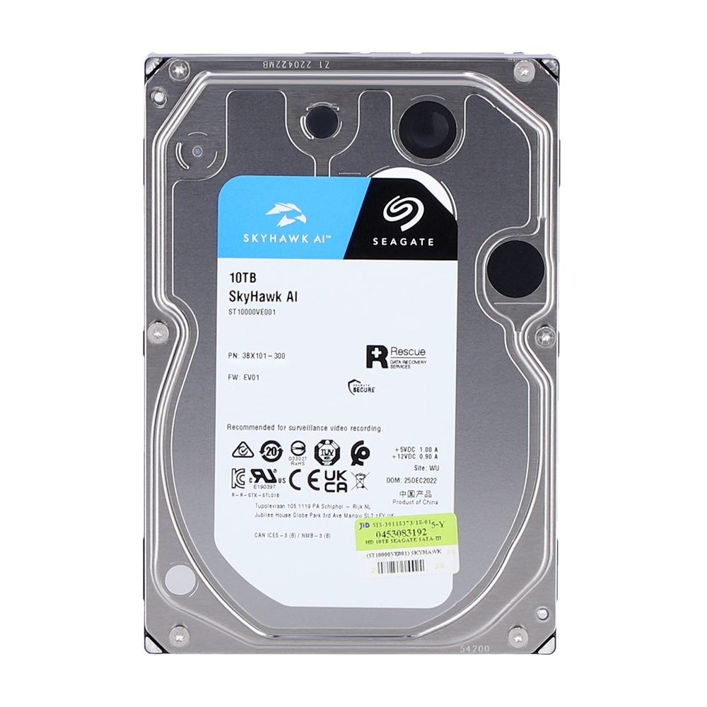 10 TB 3.5" HDD (ฮาร์ดดิสก์ 3.5") SEAGATE SKYHAWK AI - SATA3 (ST10000VE001)