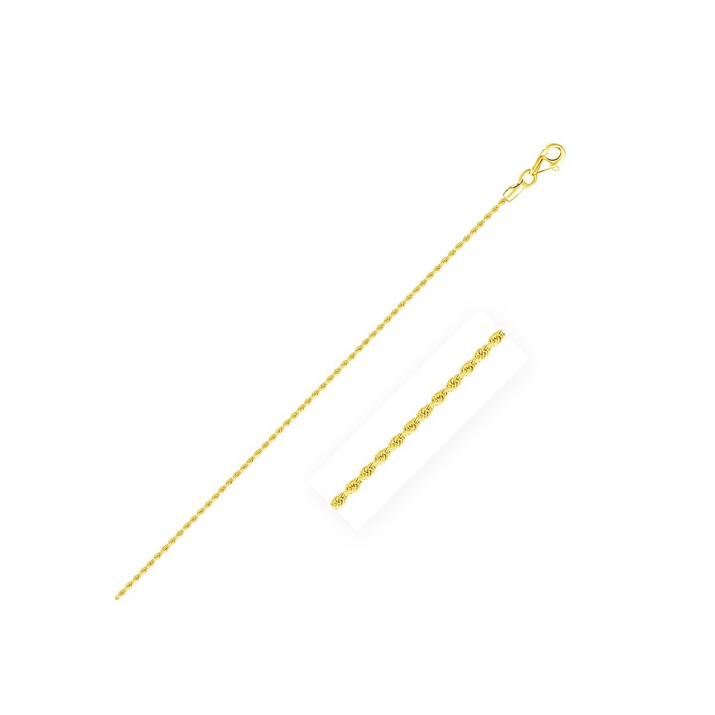 Nathalias NY สร้อยข้อมือทองคำ 14k  (1.60 มม.)Solid Diamond Cut Rope Bracelet in 14k Yellow Gold (1.60 mm)