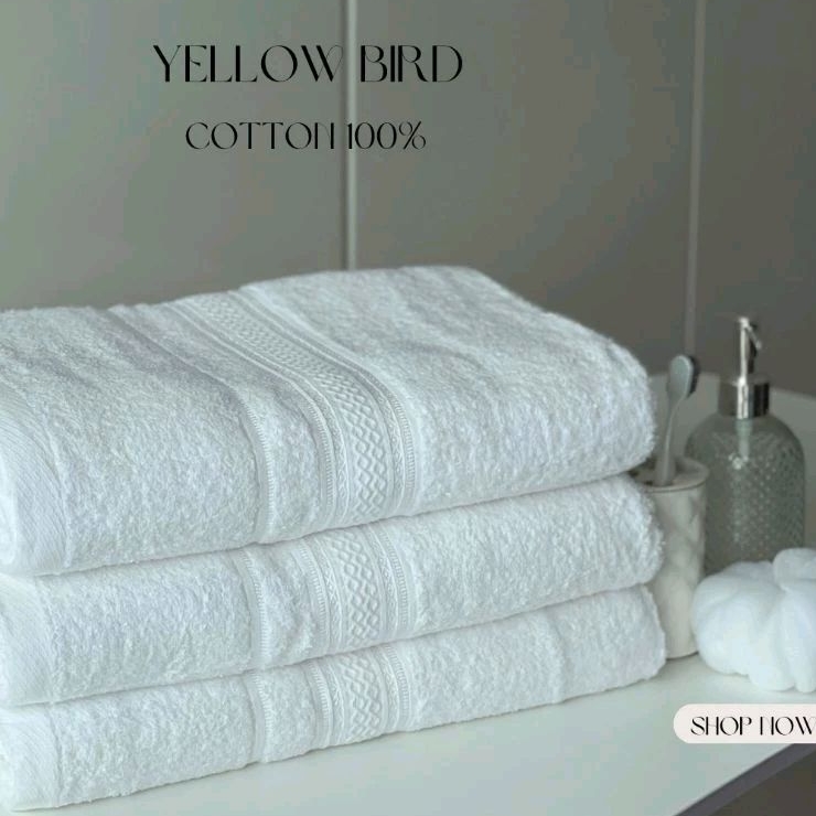 ผ้าขนหนู yellow bird ขนาด30"×60" นิ้วนุ่งอาบน้ำ