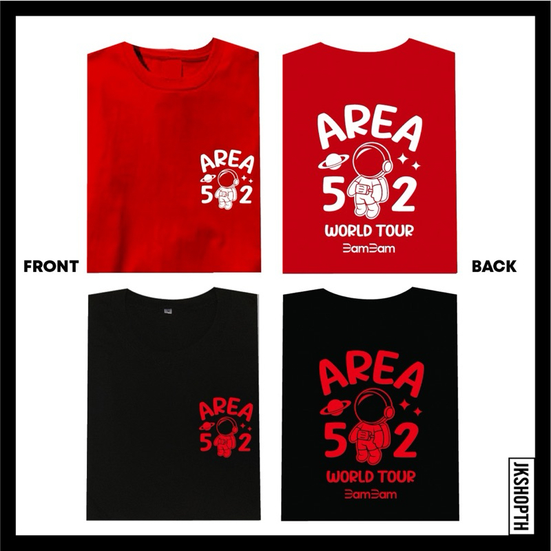 เสื้อ BAMBAM AREA52 WORLD TOUR 🖤❤️ สกรีนหน้า-หลัง