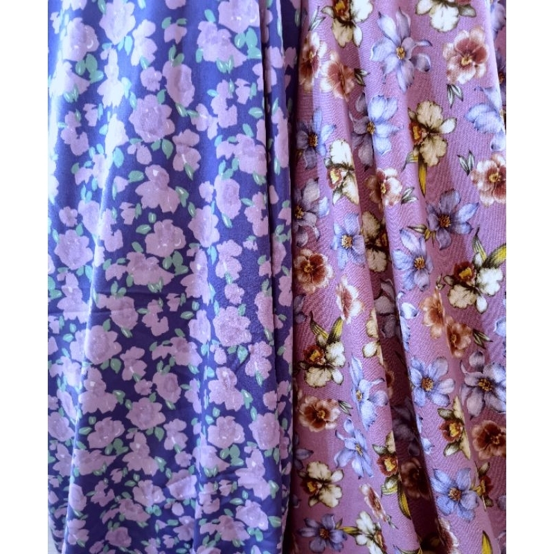 วูลพีชญี่ปุ่น ลินินแท้ ผ้าเมตร ตัดเสื้อ ตัดเดรส  ดอกไม้ สีม่วง กุหลาบ ดอกม่วง