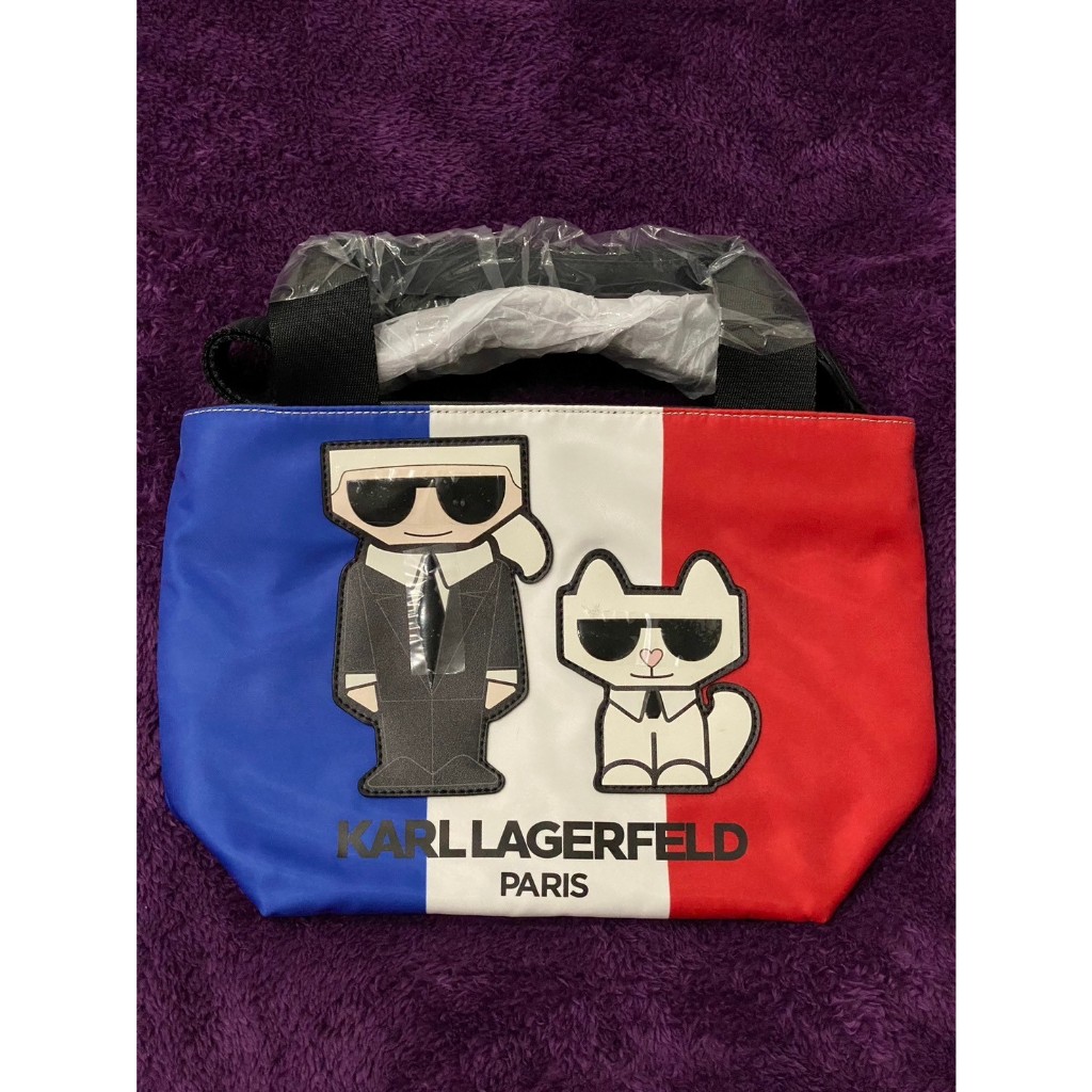 New กระเป๋าลุง Karl Lagerfeld Paris ลายธงชาติ 8.5 นิ้ว : มีสายยาว crossbody
