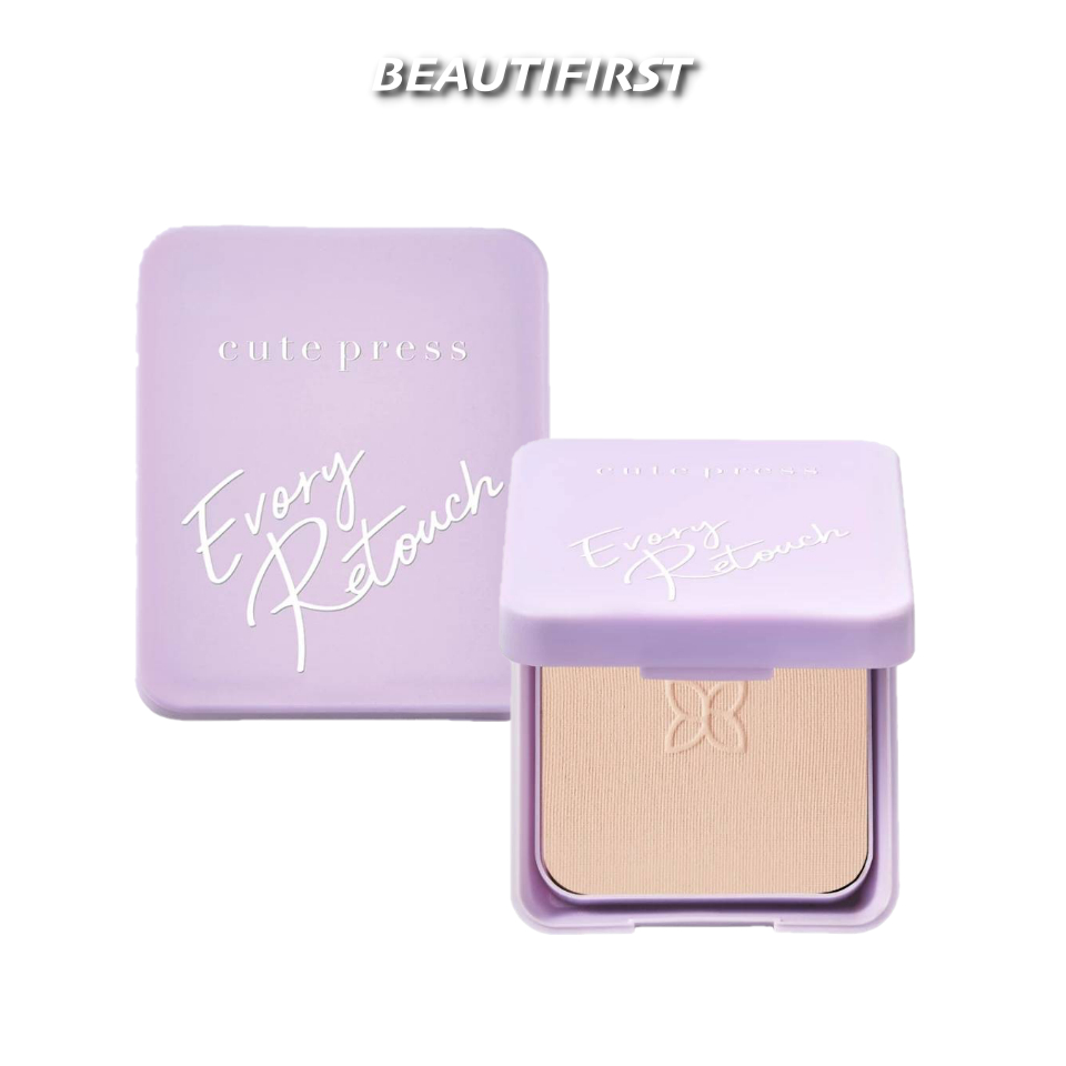 CUTE PRESS EVORY RETOUCH OIL CONTROL FOUNDATION POWDER SPF30 PA+++ (12g ขนาดพกพา ไม่มีถาดรองพัฟ)