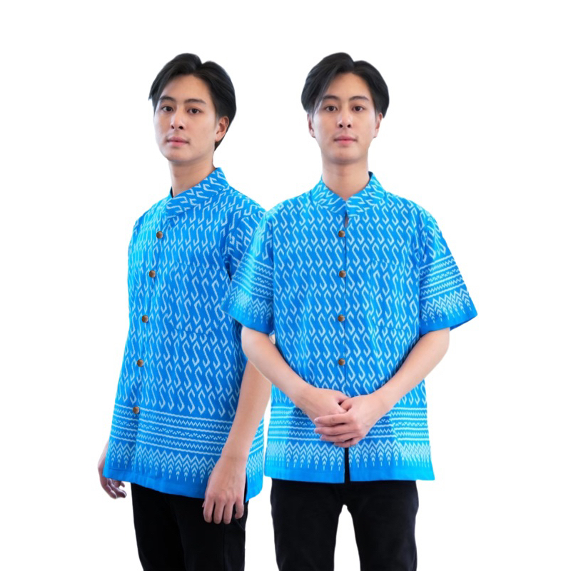 เสื้อพื้นเมืองผู้ชายคอจีน ลายขอพระราขทาน มีถึงอก58นิ้ว