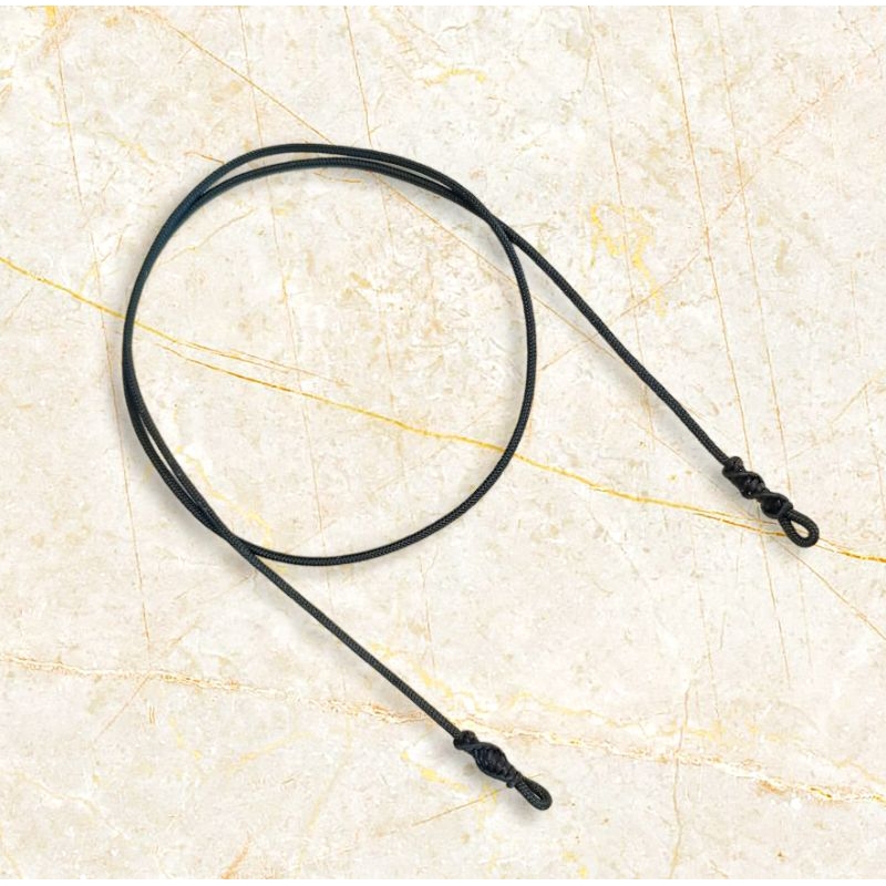 สร้อยคอเชือกร่มนอก ห้อยพระ3ห่วง ขนาด1.2 มิล