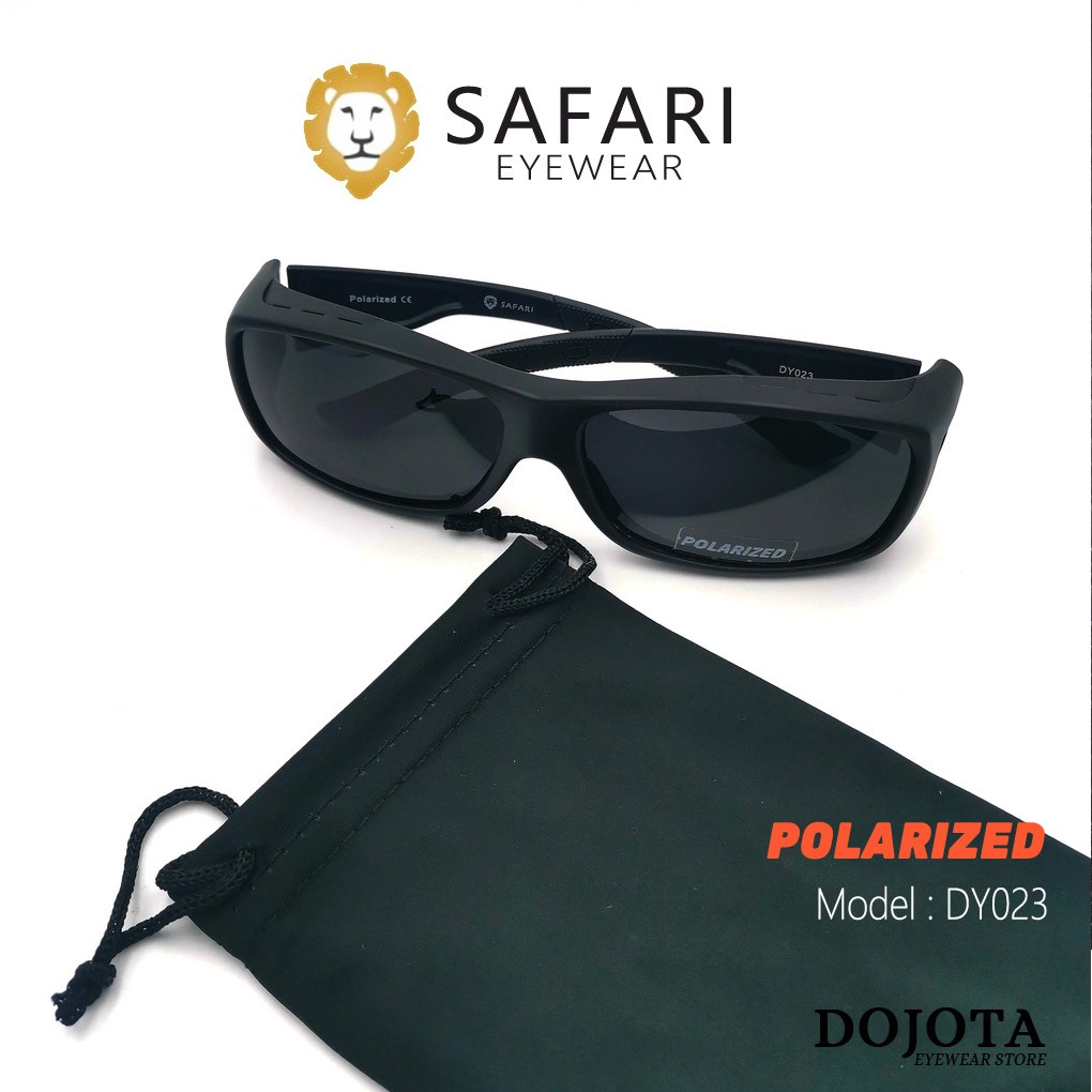 แว่นกันแดด สวมครอบแว่นสายตา SAFARI รุ่น DY023 Black เลนส์ Polarized (สีเทาดำ) ตัดแสงสะท้อน