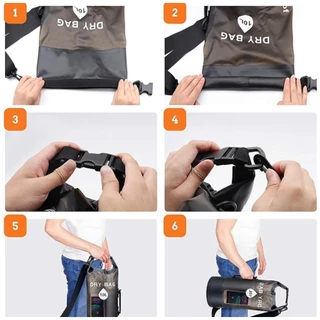 กระเป๋ากันน้ำ 5L 10L 20L Storage Pack สำหรับว่ายน้ำเดินป่าล่องแก่งพายเรือคายัคล่องแก่ง Drybags กระเป๋าเป้สะพายหลัง
