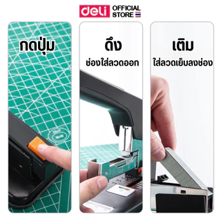 เครื่องเย็บกระดาษ Deli เย็บได้ 80 แผ่น ประหยัดแรง แข็งแรง เหมาะสำหรับใช้งานในสำนักงาน Stapler