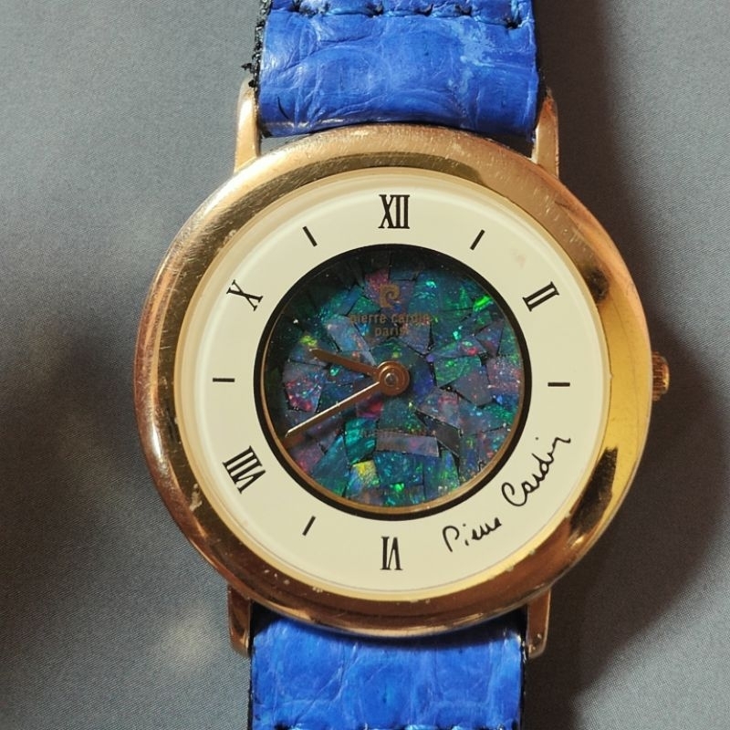 นาฬิกามือสอง นาฬิกา PIERRE CARDIN (ปีแอร์ การ์แดง)  หน้าโอปอล หรูหรา ระบบถ่าน  สายใหม่หนังงูแท้