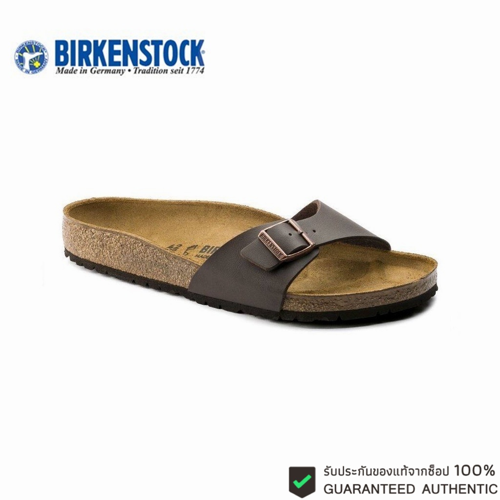 BIRKENSTOCK Madrid BF Dark Brown รองเท้าแตะ Unisex สีน้ำตาลเข้ม (ของแท้ 100 % )