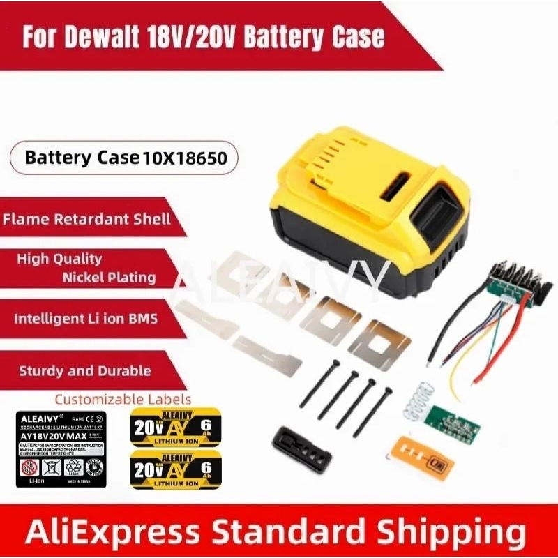 เคสแบตเตอรี่ไร้สาย สำหรับใช้กับ Dewalt Li-ion 3.7V 18650 5S 21V 10 Cell สําหรับเครื่องมือไฟฟ้าไร้สาย ส่งจากไทย