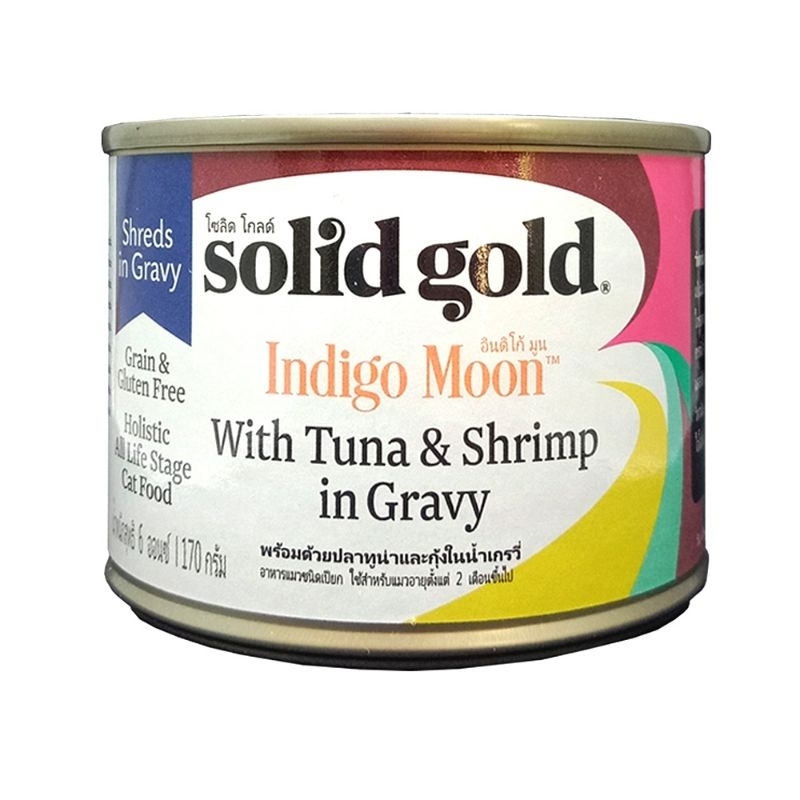Solid Gold Cat Food Tuna&Shrimp Gravy โซลิดโกลด์ อาหารแมวกระป๋องทูน่าและกุ้ง 170g. Exp 07/2025