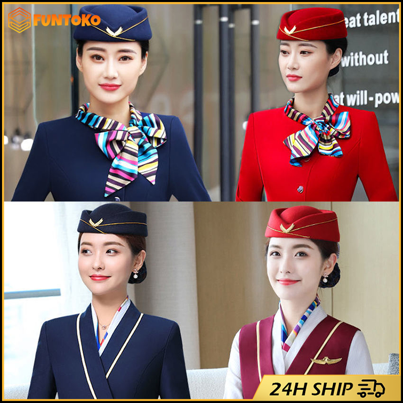 หมวกเบเร่ หมวกยูนิฟอร์ม คอสเพลย์เครื่องบิน แอร์ไลน์ หมวกแอร์โฮสเตส แฟชั่นแอร์โฮสเตส ร้านอยู่กรุงเทพ