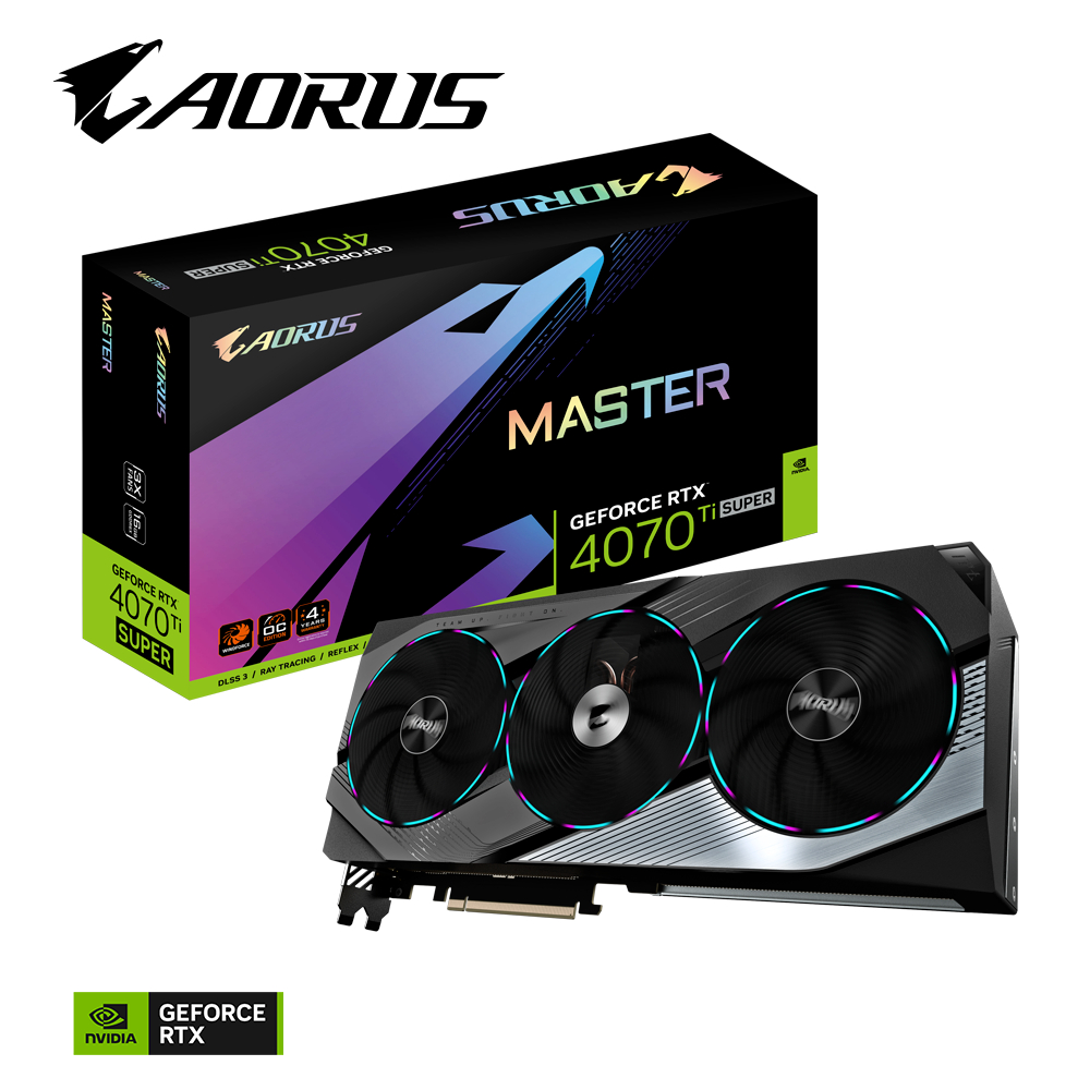 VGA (การ์ดแสดงผล) GIGABYTE AORUS GeForce RTX 4070 Ti SUPER MASTER 16G (GV-N407TSAORUS M-16GD)