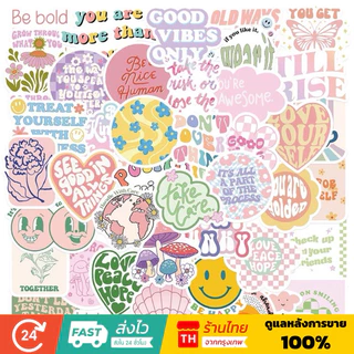 💥จัดส่งไว💥(128-2)สติกเกอร์ลายคำภาษาอังกฤษโทนพาสเทล