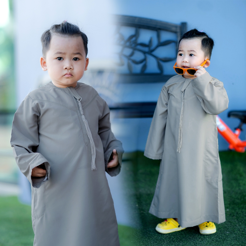 โต๊ปโอมานเด็กแขนยาว  เหมาะสำหรับใส่ละหมาดออกงานอิสลาม คละลายปัก BA35วาริสมุสลิม