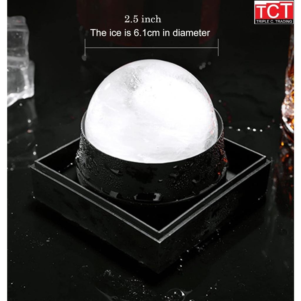 ถาดน้ำแข็งกลม พิมพ์ทำน้ำแบบกลม แบบ1ก้อน ขนาดน้ำแข็ง 2.5 นิ้ว ใช้วัสดุฟู๊ตเกรดอย่างดี Sphere Ice Molds - รูปที่ 3