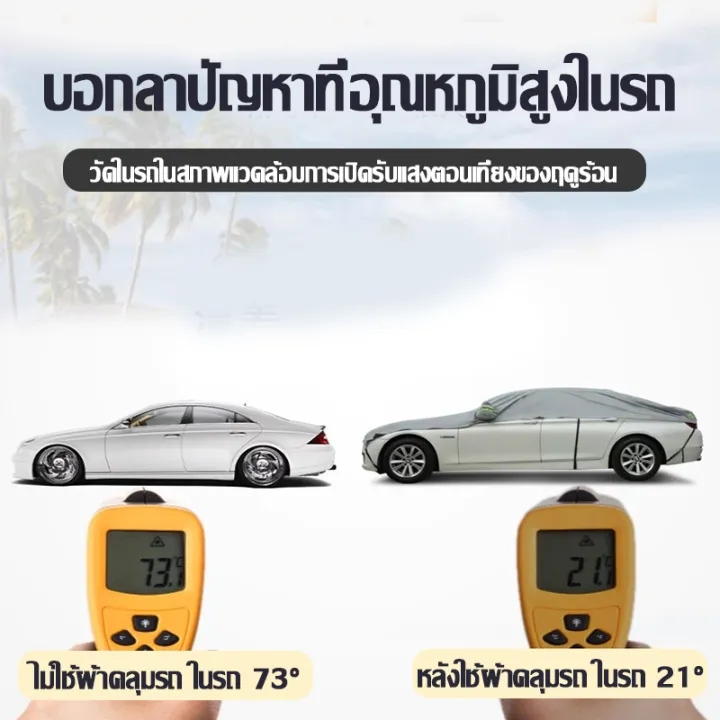 🔥ผ้าคลุมรถครึ่งคัน ผ้าคลุมรถยนต์ กันรังสี UV กันฝน กันน้ำ100% เนื้อผ้าคุณภาพสูง - รูปที่ 6