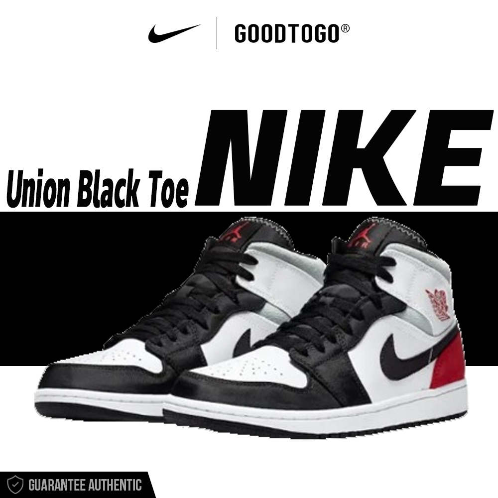 แท้💯% Jordan Air Jordan 1 Mid SE 'Union Black Toe' Sneakers 852542-100