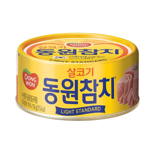 [ของแท้] 살코기참치라이트 Dongwon Light Standard Tuna (ทูน่ากระป๋อง) 150g