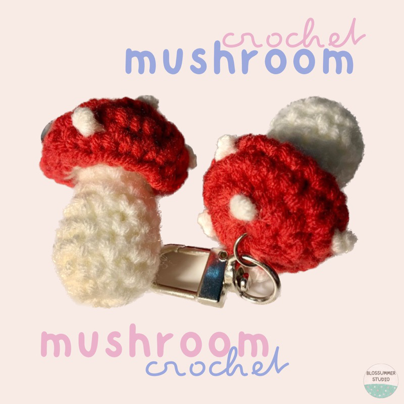 bsm.stu | mini mushroom keychain พวงกุญแจเห็ดไหมพรม