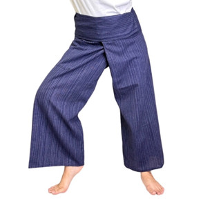 Thai Fisherman Pants Yoga Trousers, กางเกงเล สีน้ำเงิน ขนาดฟ…