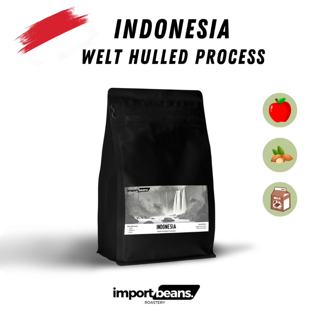 IMport coffee bean เมล็ดกาแฟคั่ว Indonesia welt Hulled Process
