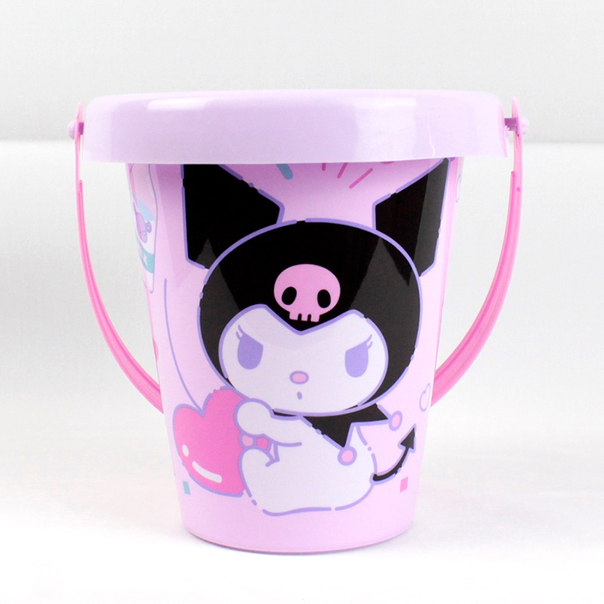 ถังพลาสติกเอนกประสงค์ ลิขสิทธิ์แท้ Samrio ลาย KUROMI พกพาสะดวก