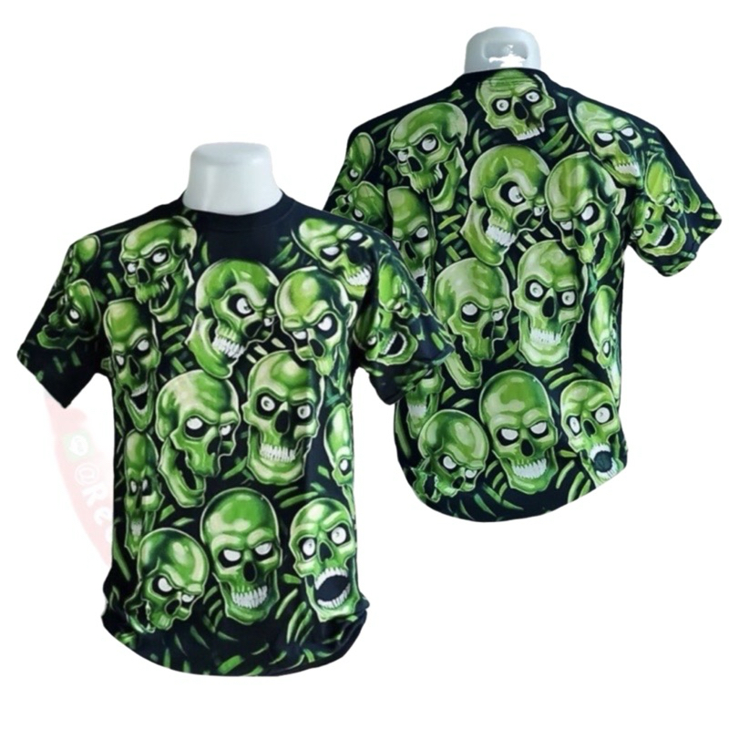 เสื้อ Liquid Blue ลาย  Skull Pile Green Black T-Shirt ลิขสิทธิ์แท้100%