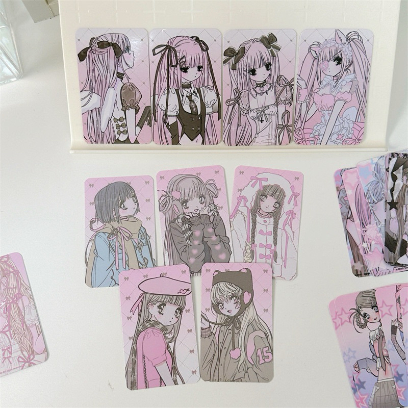 พร้อมส่ง!โฟโต้การ์ด3นิ้ว ลายการ์ตูน เด็กหญิง สไตล์เกาหลี น่ารักมาก คละแบบ1ใบ