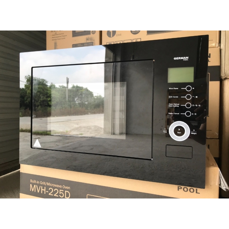 Built in 25L steel inner Grill black microwave oven