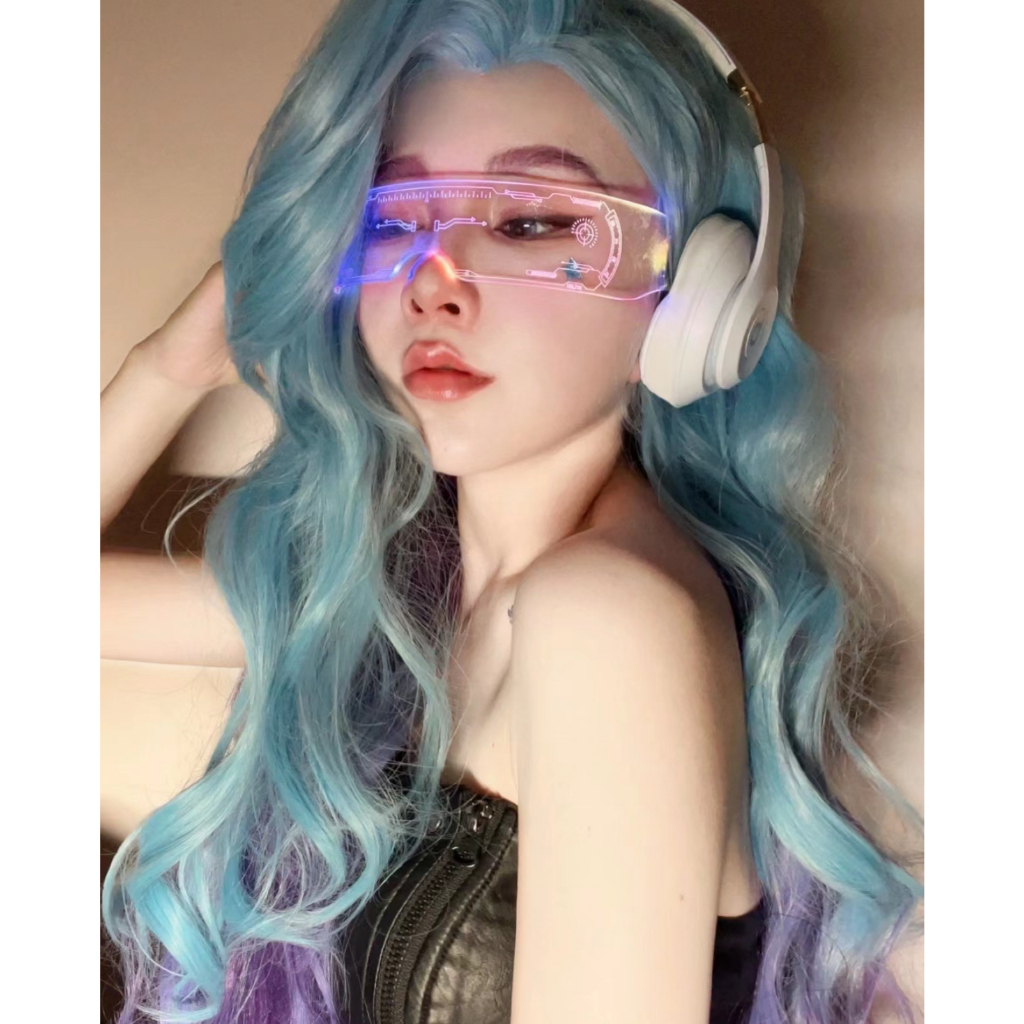 แว่นตามีไฟLED ใส่ไปแดนซ์งานปราตี้สวยๆเท่ๆ แว่นกันน้ำ สีใสมีไฟ งานเลี้ยง