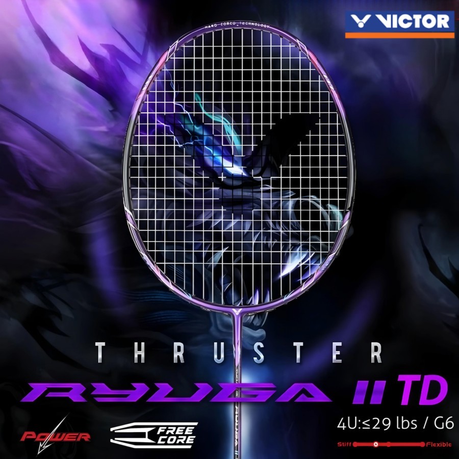 ไม้แบดมินตัน VICTOR รุ่น TK-RYUGA II TD (NEW 2024) ไม้บุก แถมเอ็น(พร้อมขึ้น) กริป ซอง ประกัน 6 เดือน