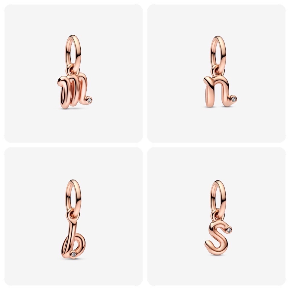 [พร้อมส่ง สินค้าแท้ ] Pandora Letter Script Alphabet Dangle Charm