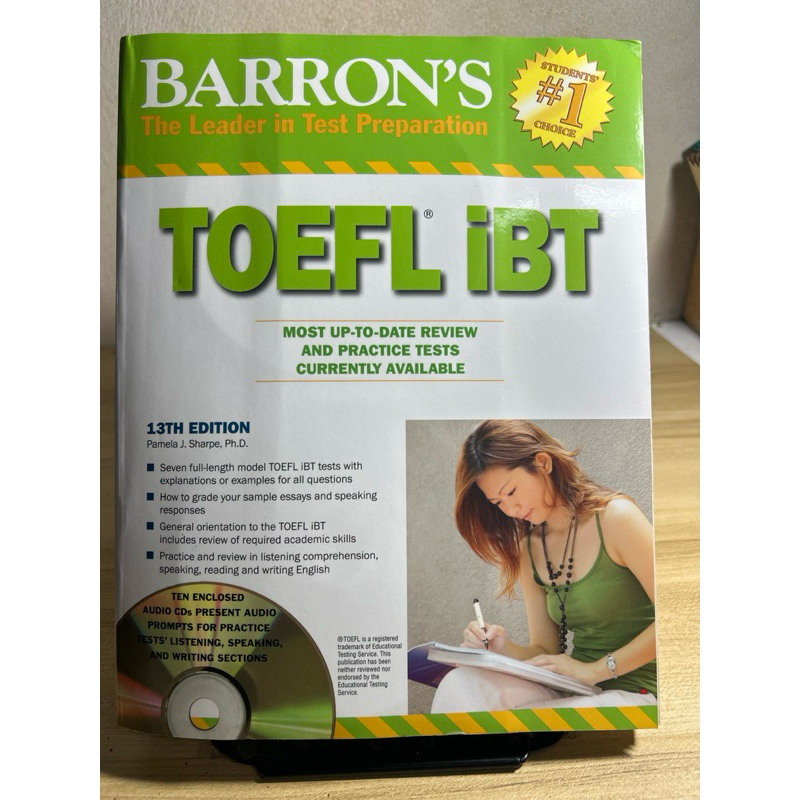 barron’s toefl ibt 🌟ไม่มีขีดเขียน มี cd 10 แผ่น ครบ