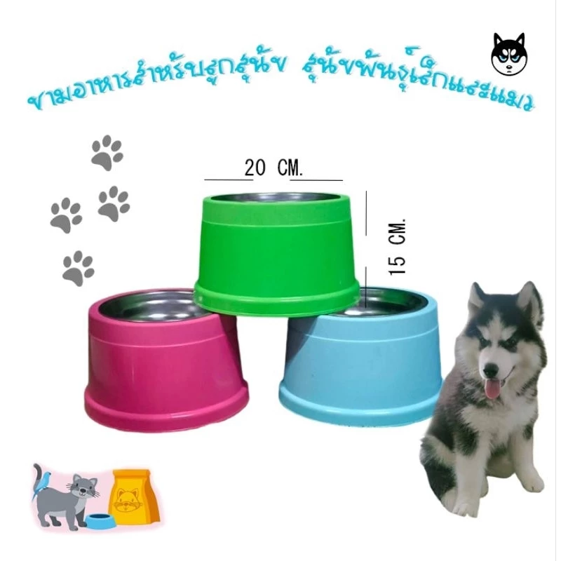 ❗Sale❗ชามอาหารแมว ชามข้าวสุนัขพันธุ์เล็ก สูง15เซนติเมตร