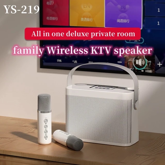 ลำโพงบลูทูธ Blutooth Speaker YS219 (แถมไมค์ลอย 2 ตัว) รองรับ  ลำโพงบลูทูธ แบบพกพา เสียงดีคุณภาพ