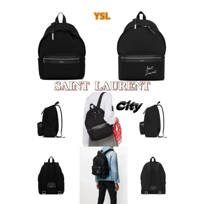 🔥  100% แบรนด์ใหม่และของแท้ SAINT LAURENT / YSL CITY ผ้าใบผ้ากระเป๋าสะพายคู่ ✨