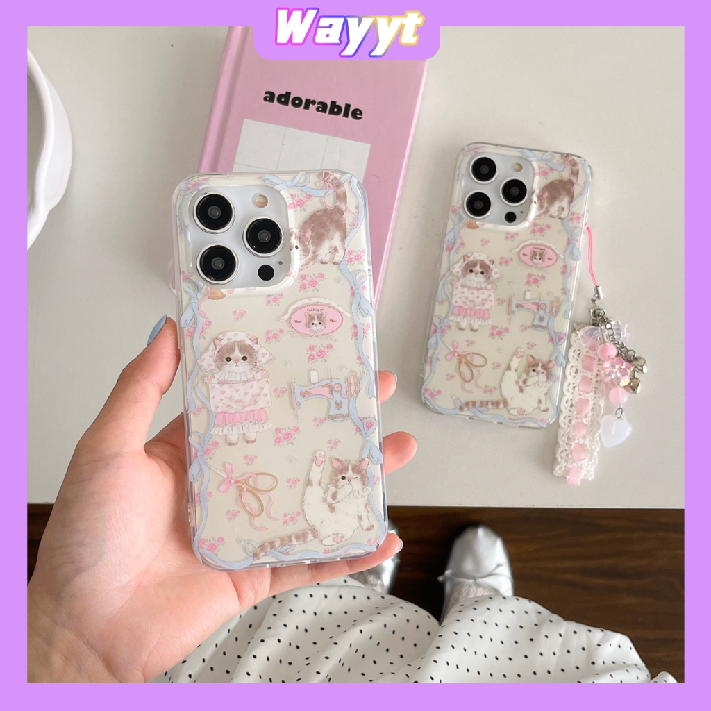 สินค้าใหม่ for iPhone 15 Pro Max 14/13/12/11 พกง่ายๆ case เคสไอโฟน15 บางเบาพกพาง่าย การ์ตูน แมว พร้อมจี้ case