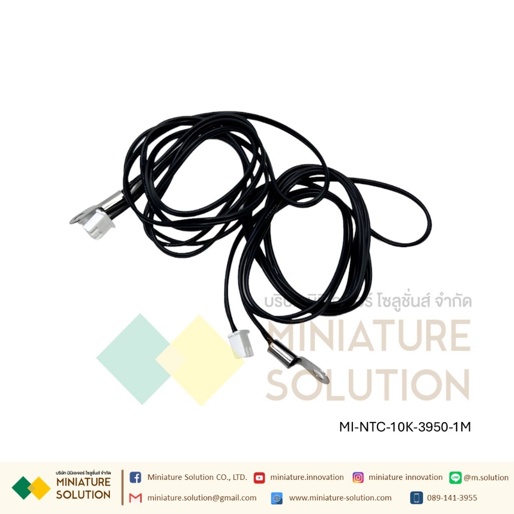 NTC 10K B=3950 1% : 1/2M  25CM หัวกลม เซ็นเซอร์วัดอุณหภูมิ NTC thermistor 10K