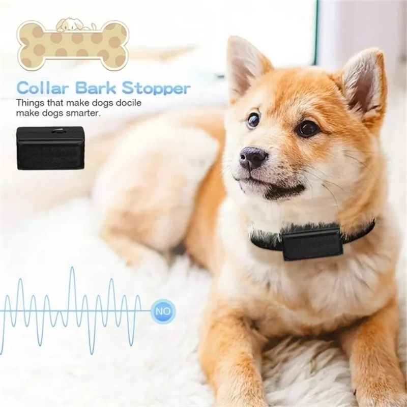 ปลอกคอฝึกสุนัข Anti Bark ปลอกคอกันเห่า ควบคุมด้วยระบบอัลตาร์ซาวด์ ปรับระดับแรงช๊อตได้ ฟรีถ่าน1x4LR44