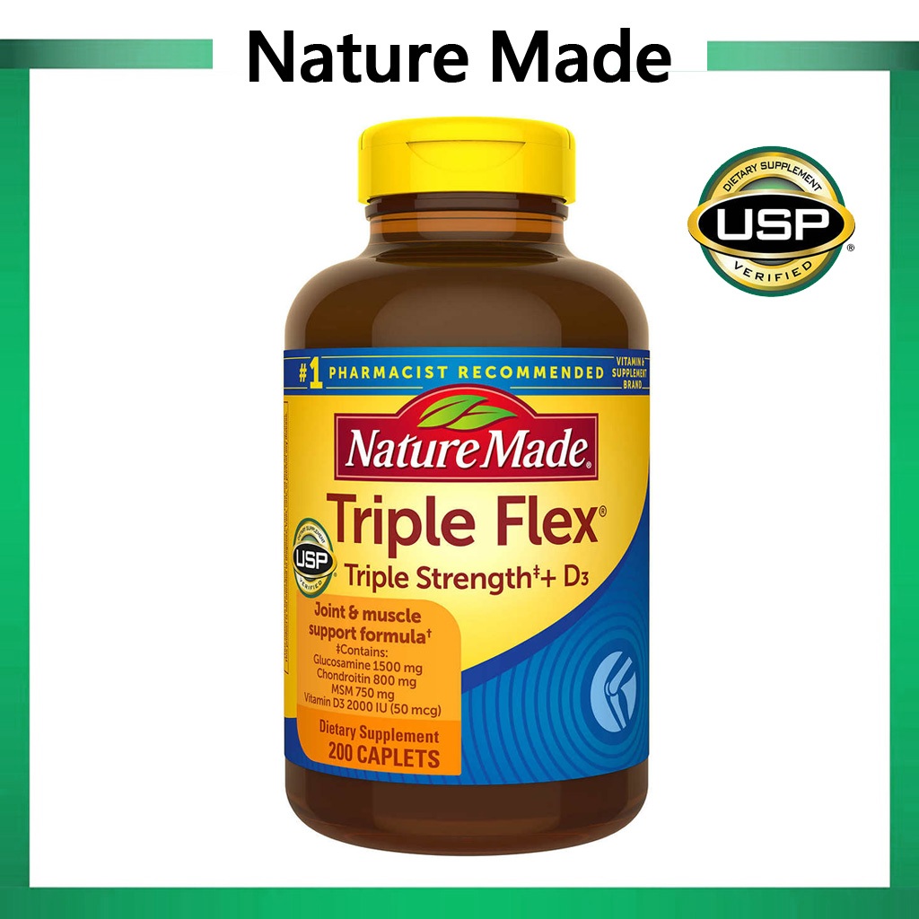 (Exp.06/2026)Nature Made TripleFlex Triple Strength + D3, 200 Caplets