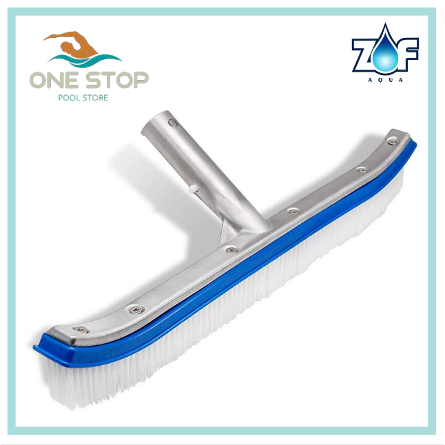 แปรงไนลอนสำหรับขัดสระว่ายน้ำ ขนาด 18 นิ้ว Swimming pool wall brush with aluminum fishtail