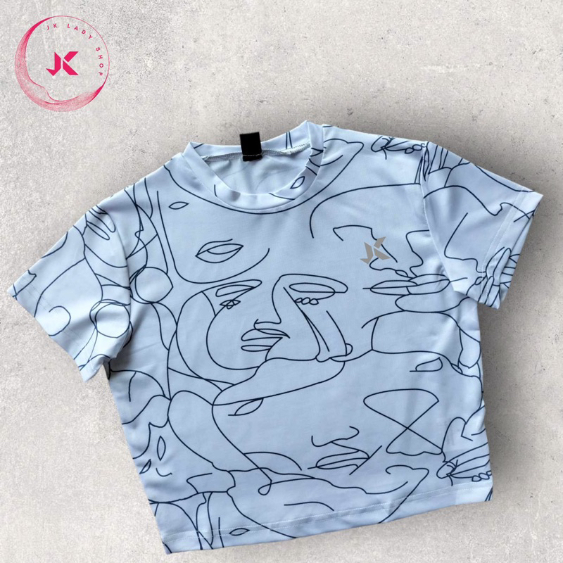 เสื้อวิ่งแขนสั้นเสื้อครอปแฟชั้น#เสื้อวิ่งพิมพ์ลาย ราคา ถูกที่สุด ดีลบีเคเค แกลเลอรีภาพที่ 2