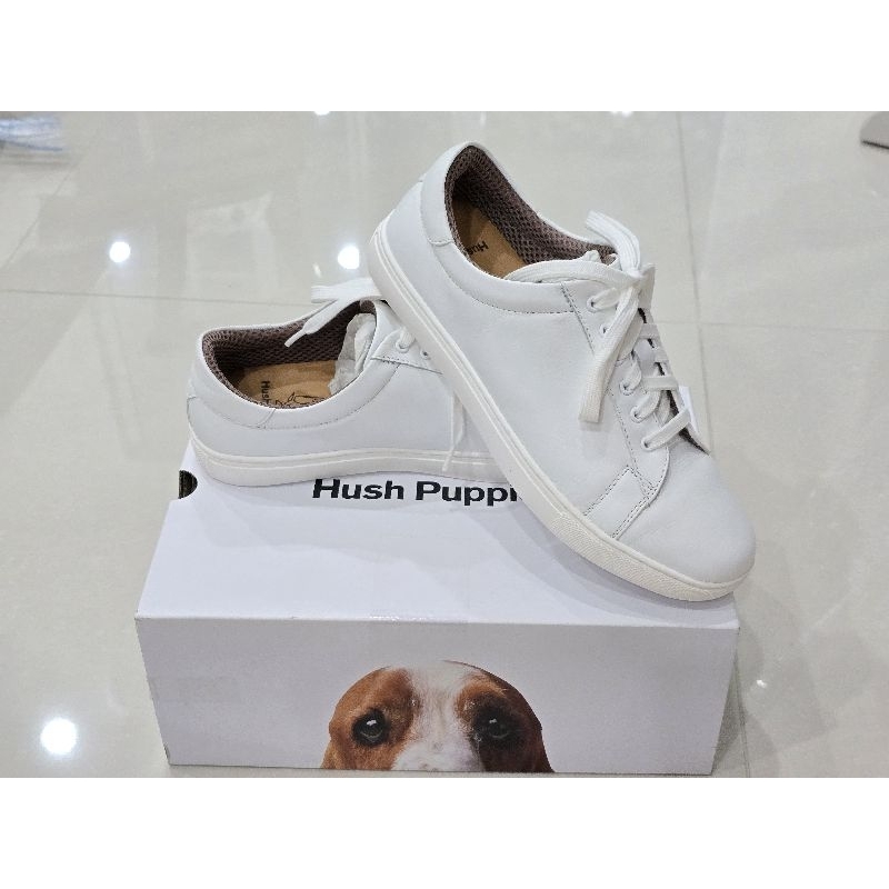 🔥รองเท้า Hush Puppies size 37 (สีขาว) รองเท้าผ้าใบ