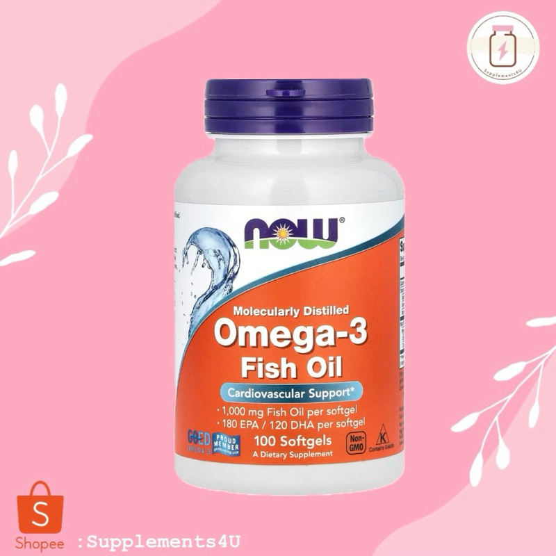 100 Softgels, NOW Omega-3, 2,000 mg