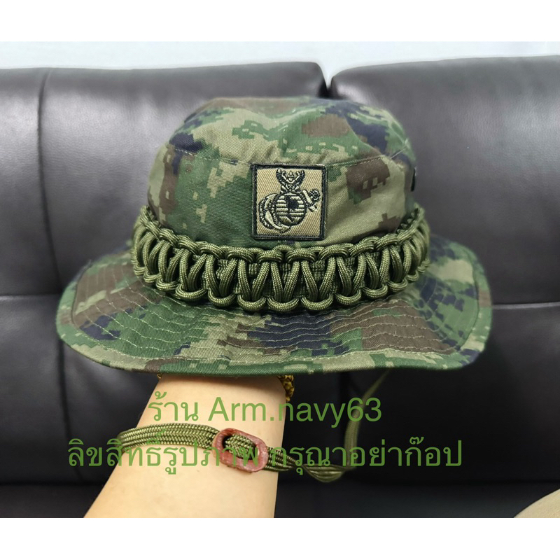 หมวกทหารปีกสั้นถักเชือกพาราคอร์ดลายทหารเรือ อาร์มครุฑติดหน้าหมวก ราคา ถูกที่สุด ดีลบีเคเค แกลเลอรีภาพที่ 2