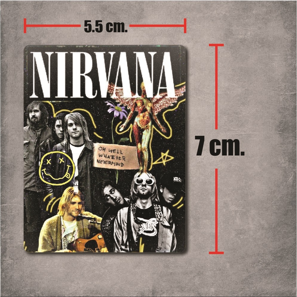 sticker pvc nirvana square สติกเกอร์ วงดนตรี เนอร์วานา งานพิมพ์ดีที่สุด OFFSET PRINTING เคลือบ UV กันแดด กันน้ำ