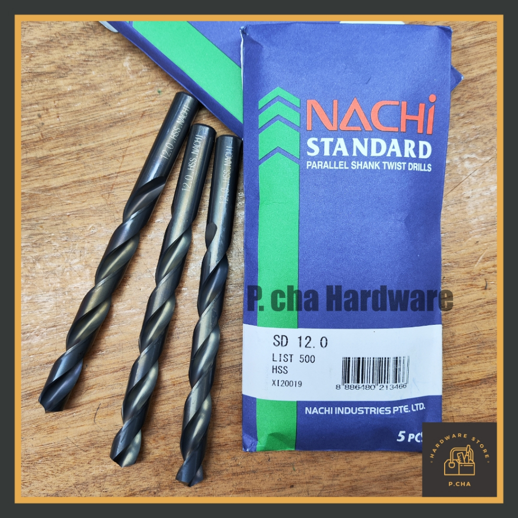ดอกสว่านเจาะเหล็ก สแตนเลส NACHI 12.0 มิล L500 (ราคาต่อ 1 ดอก)