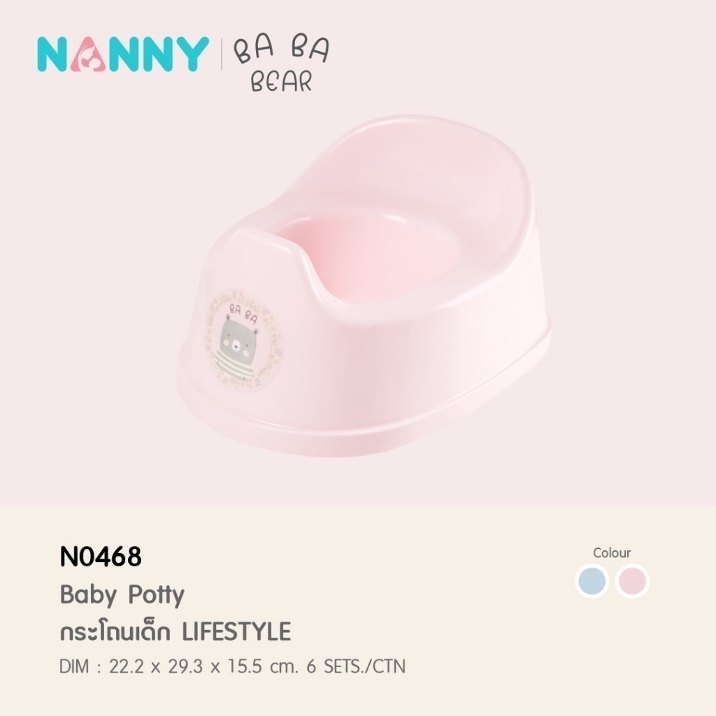 NANNY กระโถนเด็ก BABA BEAR ผลิตจากพลาสติกชั้นดี เหมาะสำหรับการเริ่มใช้กระโถนครั้งแรก น้ำหนักไม่เกิน 12 กก.